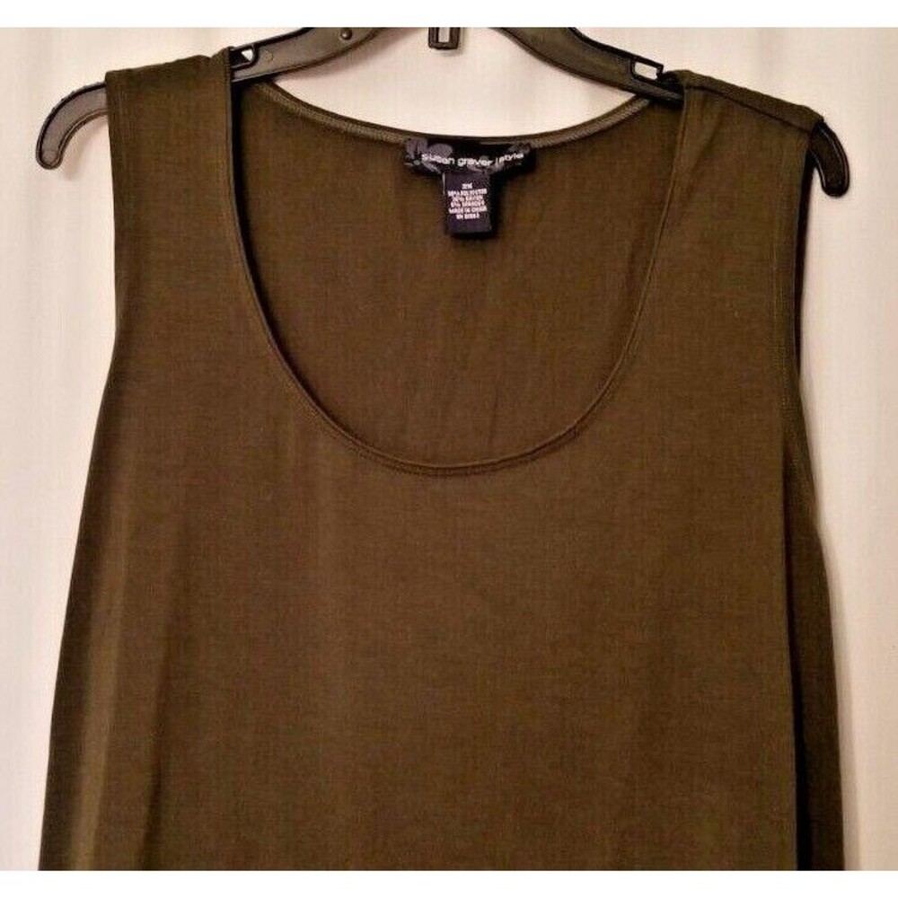 Susan Graver Style Top Olive Green Classic Fashion & Comfort Sleeveless Size 2X